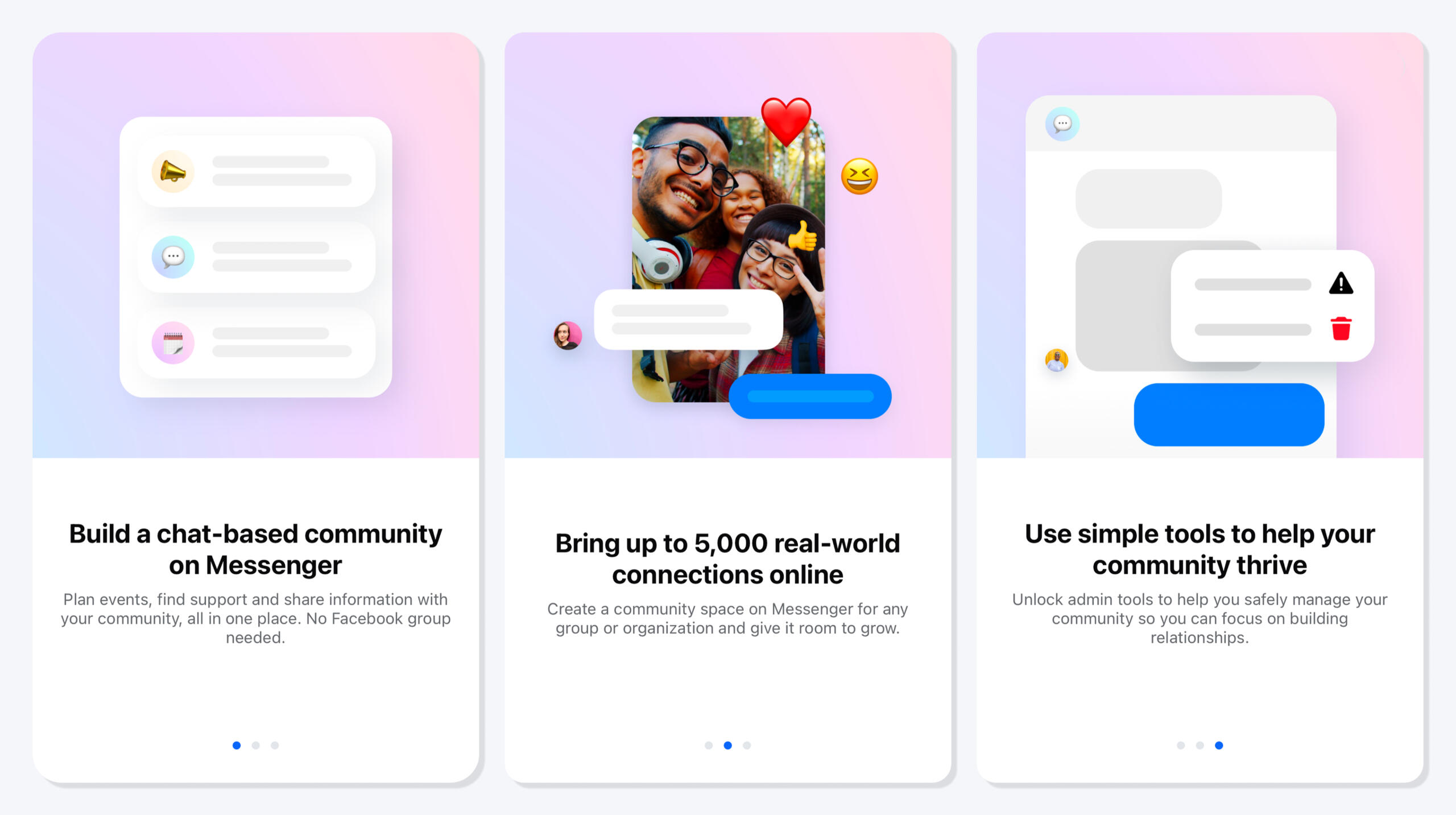 Creation flow value prop carousel